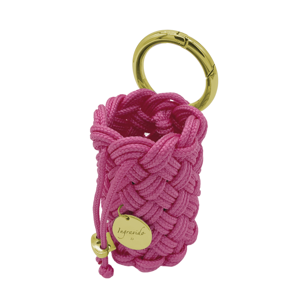 007 pink rosa gold Leckerlilbeutel Belohnung Hund  handmade handgemacht paracord geflochten leicht vegan ingravido hanstedt online shop fuer Hundezubehoer