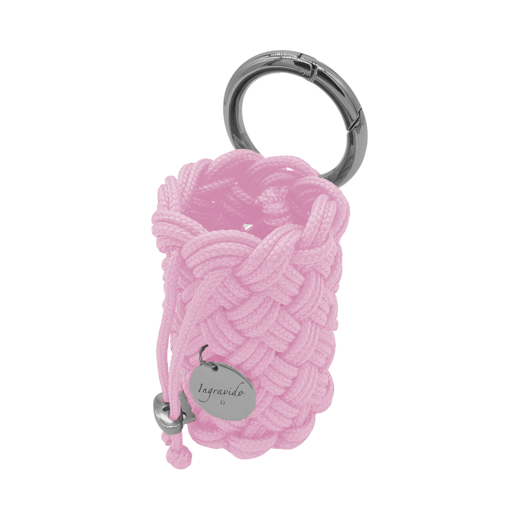 006 rosa pink silber Leckerlilbeutel Belohnung Hund  handmade handgemacht paracord geflochten leicht vegan ingravido hanstedt online shop fuer Hundezubehoer